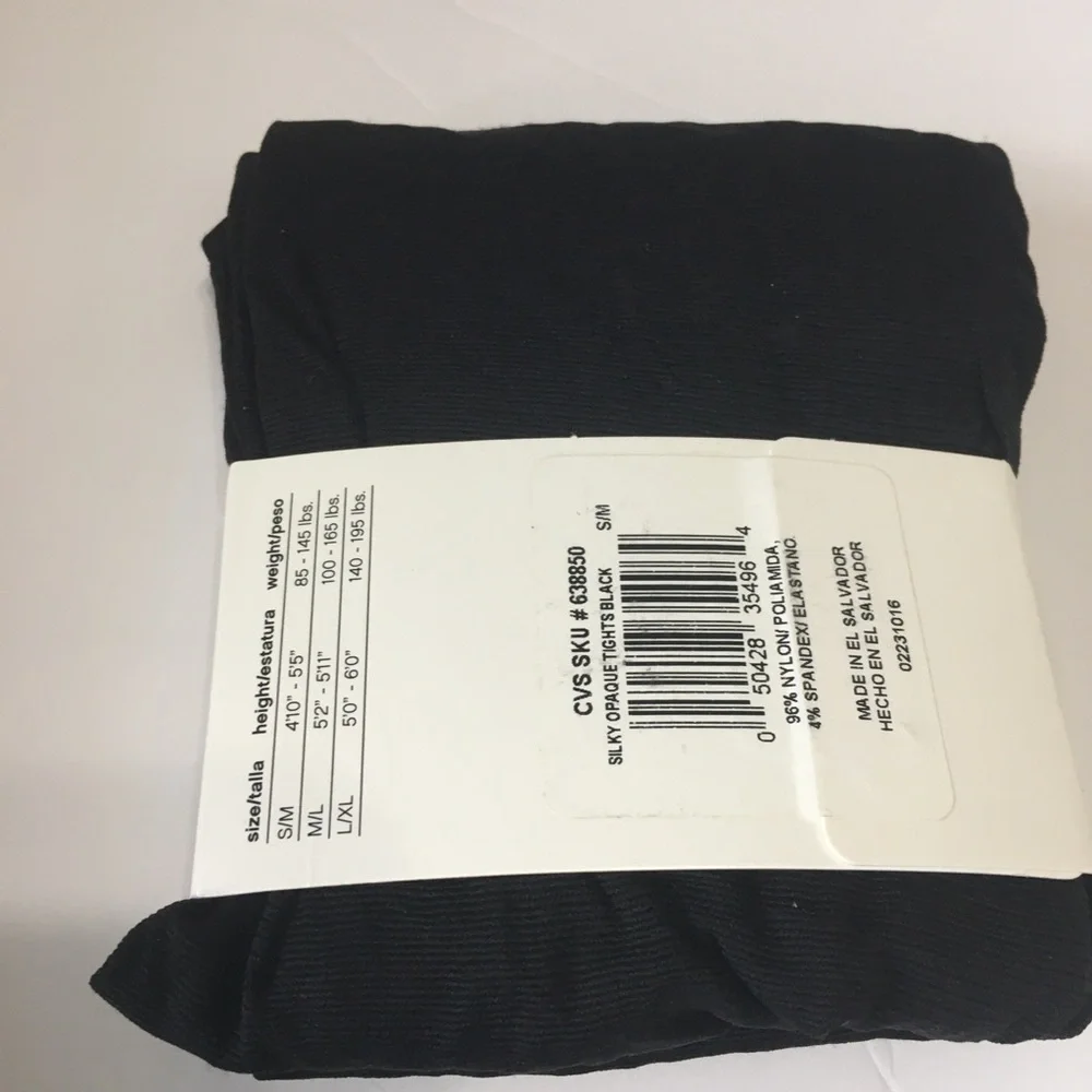 Hanes Silky Opaque Black Tights